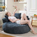 Bean Bag Chair for Adults, Comfortable Bean Bag Sofa with Back Support and Pillows, Giant Bean Bag Chairs Suitable for Living Rooms, Bedrooms and Apartments -Dark Blue by TinyTreasures Baby Boutique