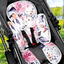 Pea Pod Baby Car Seat Head Support for Newborn, 2 in 1 Infant Car Seat Head Body Support for Girls Extra Soft Breathable Baby Car Seat Cushion Insert for Strollers, Swings, and Bouncers, Pink Floral by TinyTreasures Baby Boutique
