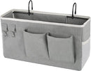 Bedside Storage Caddy/Bedside Hanging Storage Bag for Headboards Bunk Beds Dorm Rooms Book Phone Magazine Holder (Grey) by CozyNest Decor