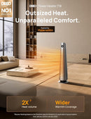 Dreo Space Heater Indoor, 30" Electric Heaters with Remote, 120° Oscillation, Adjustable Thermostat, 5 Heat & 3 Fan levels, 8 Safety Protections, 25dB Quiet, 1-12H Timer, Large Room Bedroom, Silver by CozyNest Decor
