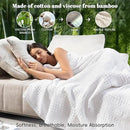 PHF Cooling Waffle Blanket King Size, Lightweight 60% Rayon Derived from Bamboo & 40& Cotton Breathable Blanket for Hot Sleepers, Soft and Luxury for Bed Couch and Sofa, 104"x90", White by CozyNest Decor