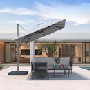 PURPLE LEAF 8' X 10' Left-right Tilting Outdoor Patio Umbrella Swivel Offset Cantilever Heavy Duty Rectangle Aluminu Umbrella with UV Resistant for Deck Pool Patio Backyard, Pebble Grey by GreenHaven Gardens
