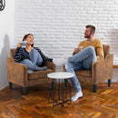 VINGLI Accent Chairs Set of 2 Living Room Chairs Rustic Reading Chair for Bedroom Scooped Arm Chair Mid Century Modern Accent Chairs Upholstered Comfy Chair for Apartment, Waiting Room by CozyNest Decor