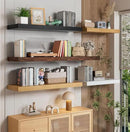 Heimlove 12" Deep Floating Shelves for Wall, 24 Inch Wall Shelf Bathroom Shelves Set of 2, Wall Mounted Shelves for Books Living Room Laundry Room Bedroom Kitchen Home Office, Oak by CozyNest Decor