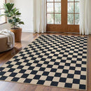 Lahome Checkered Easy Jute Outdoor Rug, 5x7 Farmhouse Rugs for Living Dining Room, Washable Non Slip Non Shedding Floor Carpet for Sunroom Mudroom Backyard Deck by CozyNest Decor