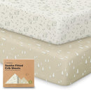 KeaBabies 2-Pack Organic Crib Sheets for Boys, Girls - 52x28 Fitted Crib Mattress Sheet Neutral, Breathable Jersey Cotton Cover for Baby Bed, Toddler Mattress, Soft & Cute Prints (Pine Grove) by TinyTreasures Baby Boutique