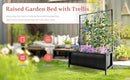 Zhongma Sturdy Raised Garden Bed with Trellis (15.75 x 35.43 x 48.8 in) for Vegetables Flower, Planter Box for Backyard Patio Balcony by GreenHaven Gardens