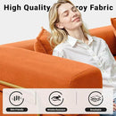 108" Oversized Convertible Sleeper Sofa Bed, Corduroy L Shape Sectional Couch, Folding Sofa Bed with Side Pocket, Modern Cloud Floor Mattress Couch, Modular Sofa for Living Room, Orange by CozyNest Decor