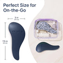 Crave Naturals Glide Thru Detangling Hair Brush for Adults and Kids - Detangler Hairbrush for Curly or Straight, Wet or Dry Hair - Gentle on Tangles Comb - Navy Blue and Blue Cheetah (Pack of 2) by TinyTreasures Baby Boutique