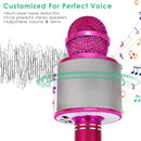 KIDWILL Wireless Bluetooth Karaoke Microphone for Kids, 5-in-1 Portable Handheld Karaoke Mic Speaker Player Recorder with Adjustable Remix FM Radio for Kids Girls Boys Teens Birthday-Hot Pink by TinyTreasures Baby Boutique