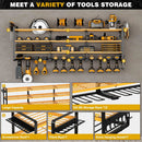 48" Large Power Tools Organizer Wall Mount,12 Drill Holder for Garage, Workshop Heavy Duty Storage Rack (Yellow) by GreenHaven Gardens