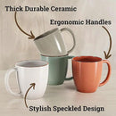 Ceramic Coffee Mugs Set of 4 - 16 oz Coffee Mug Set of 4 - Thick Durable Ceramic Mugs with Comfortable Handles - Dishwasher & Microwave Safe - Mug Sets 4 Beautiful Colors - Large 16 oz Full Capacity by CozyNest Decor
