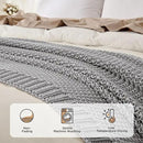 Joydeco Chunky Cable Knit Throw Blanket, Lightweight 100% Cotton Soft Cozy Throw Twin Blanket for Couch Bed and Sofa, Rustic Breathable Farmhouse Blanket Gift for Women Men(Grey, 51"x63") by CozyNest Decor