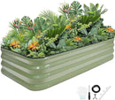 G GOOD GAIN 4-in-1 Adjustable Raised Garden Bed Kit | Galvanized Planter Boxes for Vegetables, Flowers | 12" Tall, Multiple Sizes (5x3x1ft, 4x4x1ft, 6x2x1ft, 7x1x1ft) | Outdoor Metal Raised Bed, Green by GreenHaven Gardens