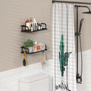 PUSDON Hanging Storage Baskets Organizer Wall Mount, Metal Wire Storage Bin Rack for Kitchen Bathroom Shower Spice Shelf Home Decor Essentials Black-2 Packs (Hollowout) by CozyNest Decor