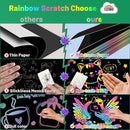 ZMLM Scratch Paper Art Craft: 2 Pack Rainbow Scratch Set for 3 4 5 6 7 8 9 10 Years Old Girls Boys Students Drawing Coloring Black Magic Art Supplies Kits Gifts School Birthday Party Toys(Classic) by TinyTreasures Baby Boutique