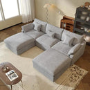 JACH U Shaped Sectional Couches, Cloud Sectional Couch with Deep Seat, 119" Down Filled Modular Sofa with Chaise, Covers Removeable & Washable, Sofas Furniture for Living Room, Light Grey by CozyNest Decor