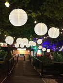 Lantern String Lights Outdoor, 27.5FT White Lantern String Lights Plug in with 10 Nylon Lanterns and G40 LED Bulbs, Hanging Light Strings Waterproof for Indoor Bedroom Outdoor Patio Wedding Party by GreenHaven Gardens