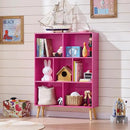 LEYAOYAO 7 Cube Bookshelf,3 Tier Book Shelf with Legs,Pink Modern Bookshelf,Large Freestanding Open Toy Modern Bookshelves,Display Bookcases Decor Furniture for Nursery by CozyNest Decor