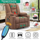 VIVIJASON Power Lift Chair Electric Recliner for Elderly Heated Vibration Massage Fabric Recliner Chair with 2 Remote Controls, Cup Holders, Side Pockets & USB Ports for Living Room (Coffee) by CozyNest Decor