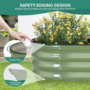Galvanized Raised Garden Bed - 4×2×1ft (2 Packs) Planter Raised Beds for Gardening | Oval Metal Garden Planter Box with Safety Edging and Gloves for Vegetables Fruits and Flower OliveGreen by GreenHaven Gardens