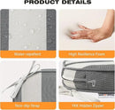Round Corner Seat Cushions, 17" x 16" x 2", Set of 4, Indoor Outdoor Water Repellent Universal Chair Pads with Ties for Patio Furniture, Garden Deck Dining Chairs, Gray Stripe by GreenHaven Gardens