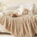 NEWCOSPLAY Super Soft Twin Blanket Brown Premium Silky Flannel Fleece 3D Clouds Stylish Jacquard Lightweight Bed Blanket All Season Use 350GSM (Brown, Twin(60"x80")) by CozyNest Decor