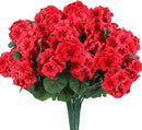 Hananona 24 Pcs Artificial Geranium Flowers for Outdoors Geranium Silk Flowers Outdoor UV Resistant Garden Plants Faux Flowers for Home Kitchen Table Centerpieces Decor (24, Red) by CozyNest Decor