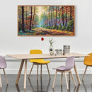 Aurlan Forest Landscape Hand Painted Framed Wall Decor(40"x20"), Large Abstract Birch Tree 3D Textured Oil Painting on Canvas Artwork, Modern Nature Plant Wall Art for Office Living Room Bedroom by CozyNest Decor