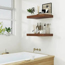 Heimlove 12" Deep Floating Shelves for Wall, 24 Inch Wall Shelf Bathroom Shelves Set of 1, Wall Mounted Shelves for Books Living Room Laundry Room Bedroom Kitchen Home Office, Walnut by CozyNest Decor