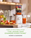 Nama J3 Compact Cold Press Juicer – Space Saving & Self Feeding for Hands-Free Operation – Lightweight, Portable Zero Waste Slow Masticating Juicer – Easy Cleanup & Assembly - White by CozyNest Decor
