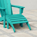 WestinTrends Outdoor Ottoman, Patio Adirondack Ottoman Foot Rest, All Weather Poly Lumber Folding Foot Stool for Adirondack Chair, Widely Used for Outside Porch Pool Lawn Backyard, Turquoise by CozyNest Decor