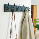 Dseap Coat Rack Wall: 24" Long, Patented, Heavy-Duty, 6-Double-Hooks Wooden Wall Mounted Coat Rack Coat Hanger Hook Rail for Winter Coats Hat Jacket Clothing, Weathered Blue by CozyNest Decor