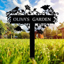 Customized Metal Birds and Flowers, Personalized Garden Sign with Stake, Gardening Decor for Outdoor, Patio and Farmhouse Decorations by CozyNest Decor