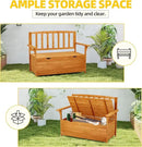 AVAWING Outdoor Storage Bench, Wooden Garden Bench Weatherproof, Patio Benches for Outside, 2-Seat Front Porch Bench, Park Bench for Deck, Lawn, Backyard (Yellow) by CozyNest Decor