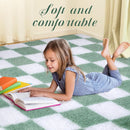 Super Soft Rug for Bedroom, 8x10 ft Sage Green and White Area Rug Classic Checkered Shaggy Anti-Skid High Pile Soft Fluffy Rug Fuzzy Carpet for Living Room Bedroom Kids Room Nursery, Dorm by TinyTreasures Baby Boutique
