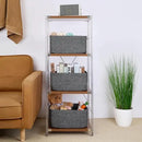 Large Storage Baskets for Organizing, Closet Shelf Baskets for Clothes Blanket Towels, Baby Nursery, Toy Bins Box, Woven Rope Baskets, 17 x 13 x 7.5”, 4 Packs Dark Gray by CozyNest Decor