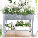 Raised Planter Box with Legs Outdoor Standing Elevated Garden Bed On Wheels for Vegetables Herb Patio Apartment, Galvanized by GreenHaven Gardens