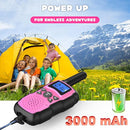 Wishouse Walkie Talkies for Kids Rechargeable with USB Charger 6000mAh Battery,Outdoor Camping Games with Flashlight Lanyard,Toys for Girls,Halloween Xmas Birthday Gift for Children 2 Pack Pink Purple by TinyTreasures Baby Boutique