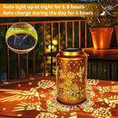 Brizled Hummingbird Solar Lantern Lights, 2 Pack LED Hollow Out Hanging Lantern Lights Outdoor, Warm White Solar Garden Light Decorative Retro Metal Outdoor Lighting for Garden Patio Courtyard Path by CozyNest Decor