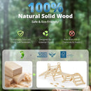 BlueWood 10-in-1 Pikler Triangle Set, Toddler Climbing Toys Indoor, Montessori Climber, Baby Jungle Gyms with Arch, Extra Rope Ladder & Footprint Balance Beam - Natural Rustic by TinyTreasures Baby Boutique
