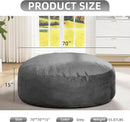 Hobestluk 6FT Bean Bag Chair Bean Bag Chairs for Adults Giant Bean Chairs with Velvet Cover, Memory Foam BeanBag Chair Fluffy BeanBag Chairs for Living Room, Bedroom- Grey (70" x 70" x 15") by CozyNest Decor