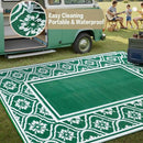 Outdoor Rug 8x10 Patio Waterproof Mat Camping Carpet Outside Area Rug Reversible Green Rugs for RV Deck Entryance Porch Picnic Balcony Beach by GreenHaven Gardens
