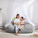 Hobestluk 4FT Bean Bag Chairs Adult Bean Bag with Portable Handle Comfy Large Bean Bag Chair with Removable Cover for Living Room Bedroom or Reading Nook (Stripe Grey, 4FT) by TinyTreasures Baby Boutique