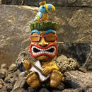 Solar Tiki Statue Decor-Outdoor Statues-Funny Guitar - Tiki Bird Tiki Bar Decorations 11.69 inch Tall for Outdoor Patio, Balcony, Yard, Backyard,Lawn,Tiki Gifts by GreenHaven Gardens