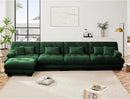 Modular Sectional Sofa, Comfy Cloud Couch 4 Seater Couch with Ottoman, Sectional Couches for Living Room, Modern Chenille L Shaped Couches, Sleeper Deep Seat Sofa with Throw Pillows, Green by CozyNest Decor