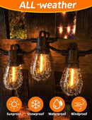 Achin 26FT LED Outdoor String Lights, Patio Lights Waterproof with 13+1 S14 Edison Shatterproof Bulbs, 2200K Dimmable Outside Hanging Lights, String Lights for Outside Backyard Bistro Market Pergola by GreenHaven Gardens