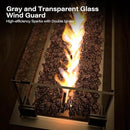 LAUSAINT HOME Propane Fire Pit Table 43 Inch with Lid, 55,000 BTU Gas Fire Pits for Outside Patio with Glass Wind Guard, Gray Glass Beads by GreenHaven Gardens