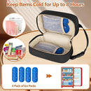 Damero Breastmilk Cooler Bag with 4 Ice Packs -Breastmilk Cooler Travel Bag Organizer with Detachable Buckle Handle for Daycare and Breastfeeding Mom,Black by TinyTreasures Baby Boutique