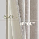 MIULEE 100% Blackout Linen Textured Curtains for Bedroom Solid Thermal Insulated Ivory Grommet Room Darkening Curtains & Drapes Luxury Decor for Living Room Nursery 52 x 94 Inch (2 Panels) by TinyTreasures Baby Boutique